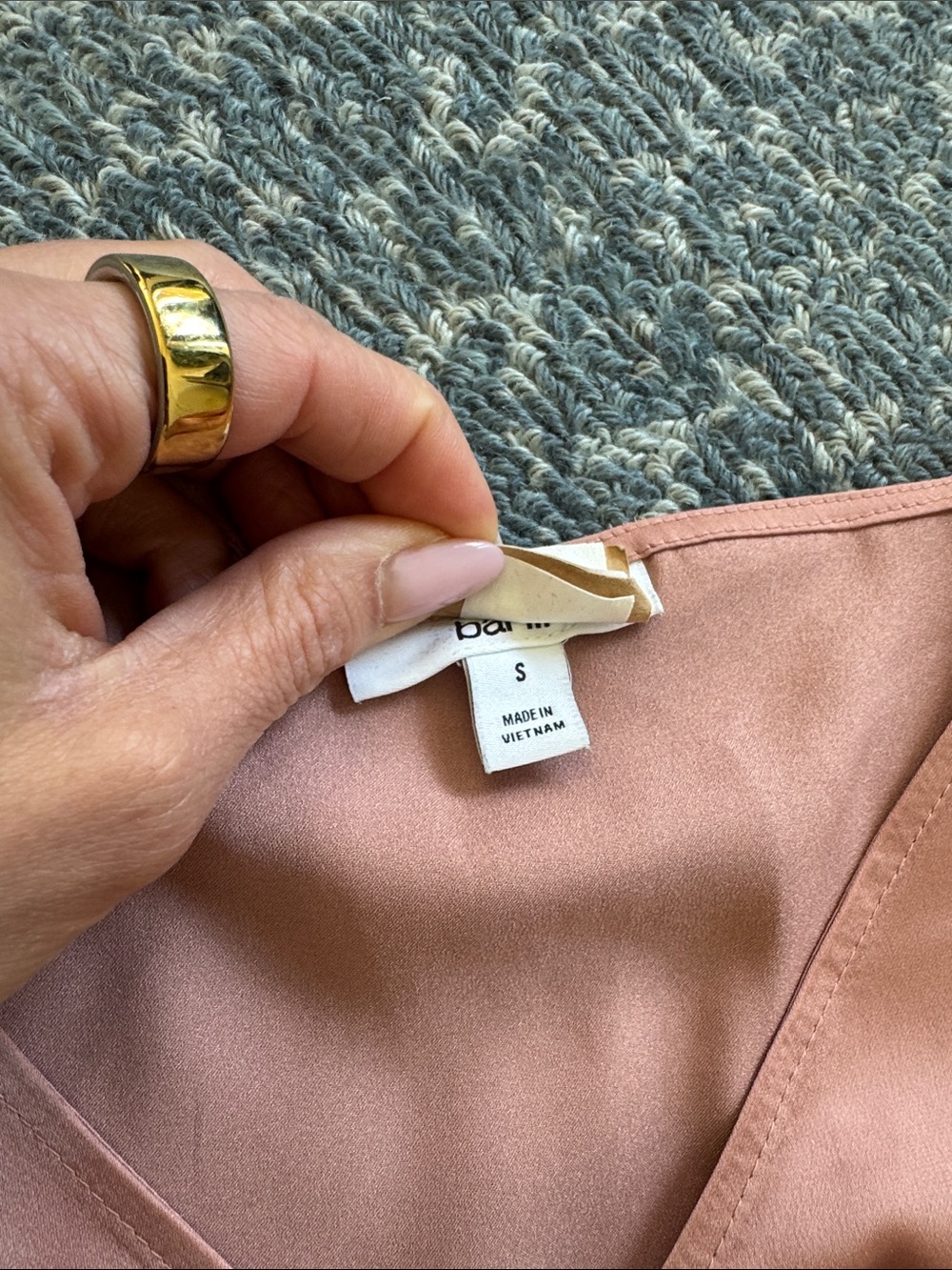 Dusty Rose Tie-Front V-Neck Blouse - Picture 2 of 4